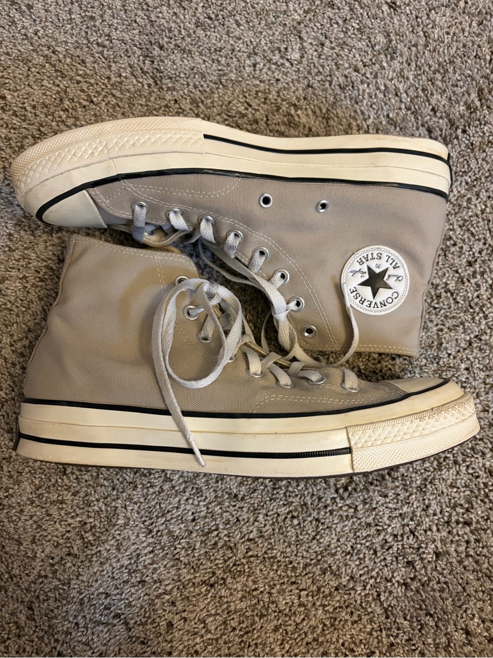 Converse Taupe Chuck 70 High Top Sneaker Size 10.5 Women’s/8.5 Men’s